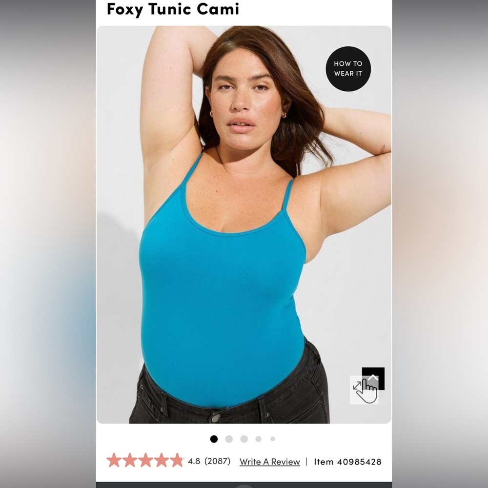 Turquoise Torrid foxy tunic size 1 undershirt cami spaghetti strap “Turkish Tile